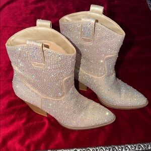 Forever Cream Beaded Ankle Booties